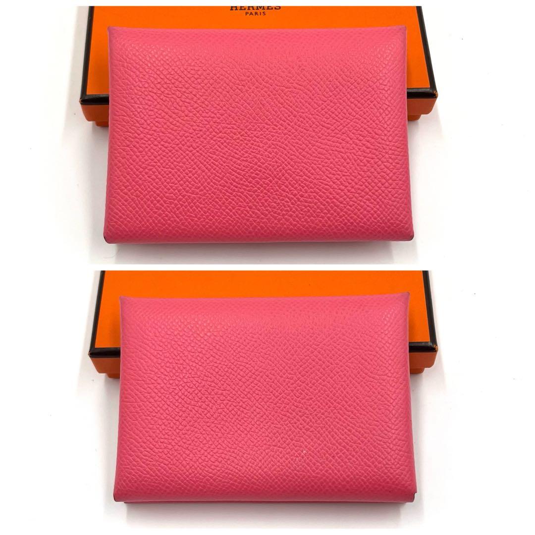 極美品 HERMES エルメス カルヴィデュオ ピンク コンパクトウォレット