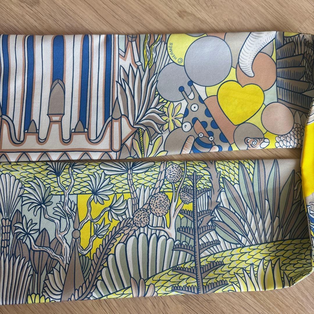 エルメス スカーフ マキシツイリー アニマポリス 希少 イエロー