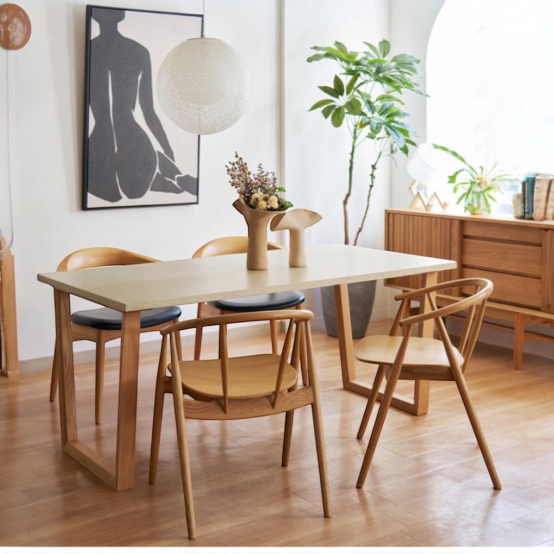 さくら美品 小林幹也 デザイン オーク無垢材 ダイニングチェア 北欧モダン