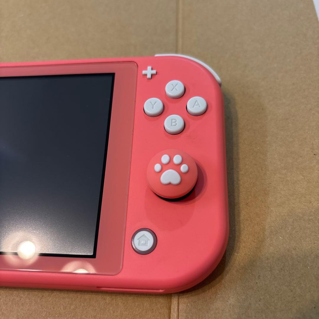 Nintendo Switch Lite ピンク 肉球デザイン　クリアカバー