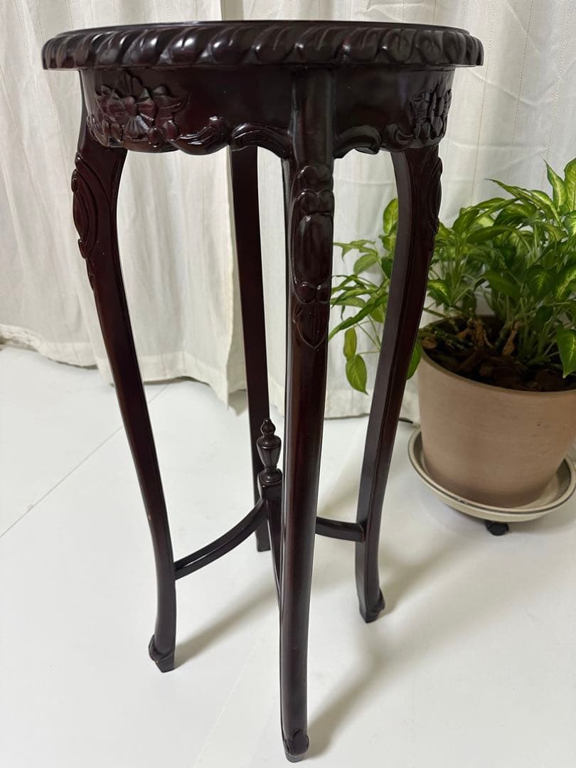 アンティーク調 クラシック ヨーロッパ家具 花台 サイドテーブル 猫足