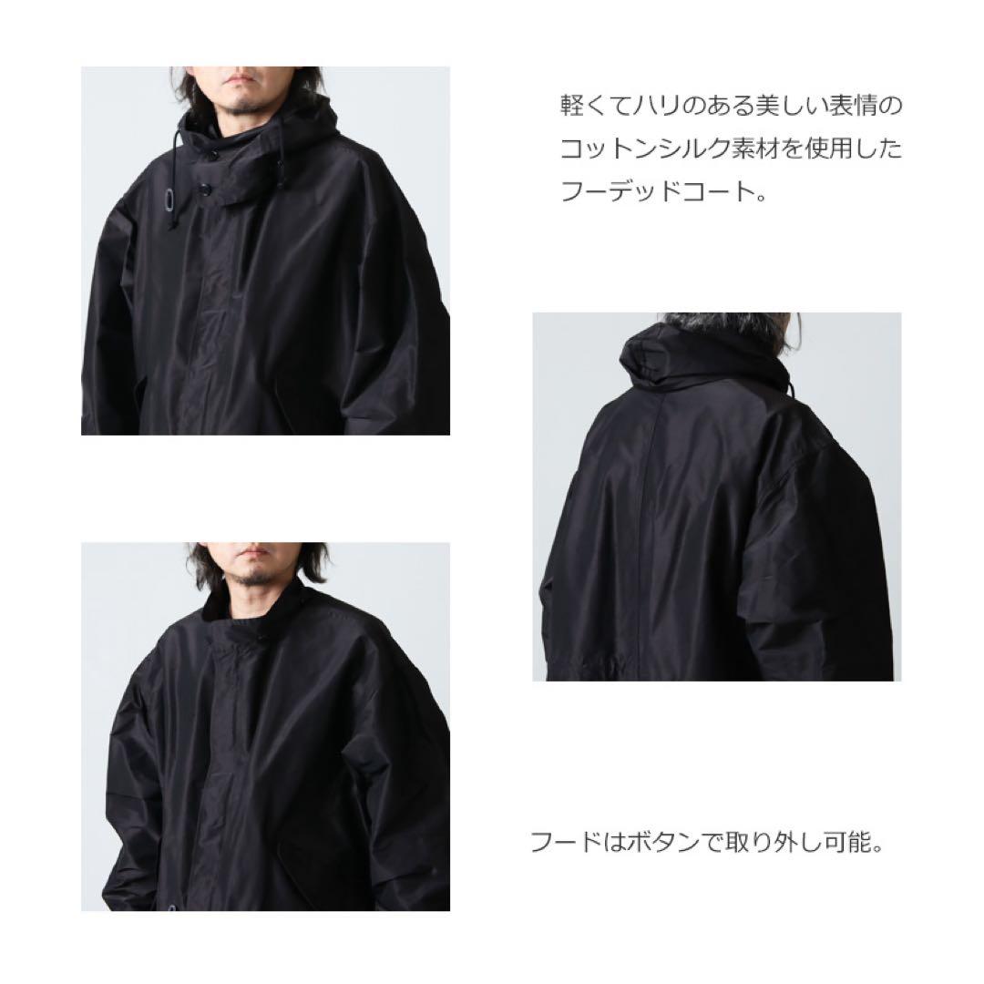 COMOLI コモリ　コットンシルク フーデッドコート　サイズ2