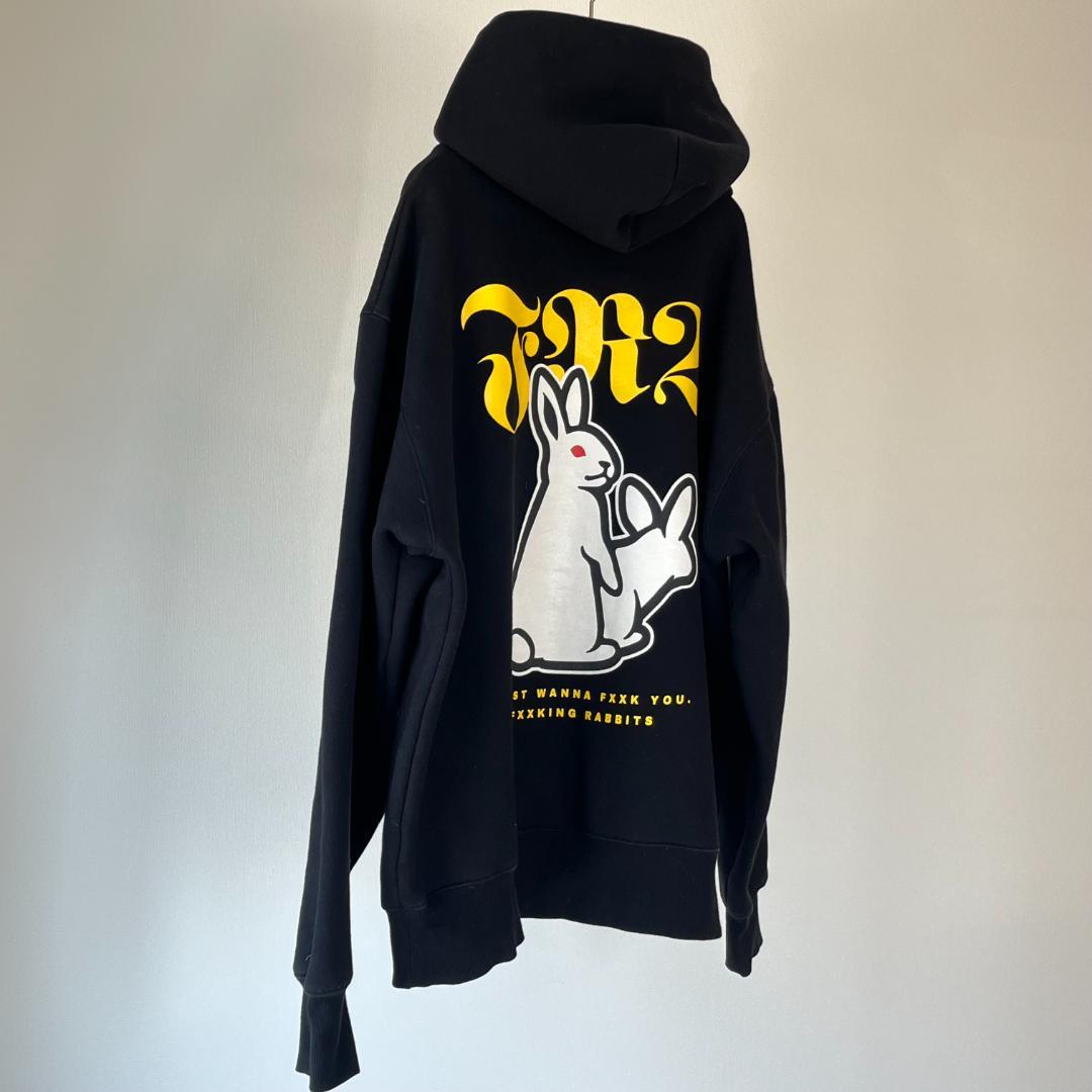 希少XL】FR2/入手困難パーカー/色情うさぎ/ビッグバックロゴ/黒/美品