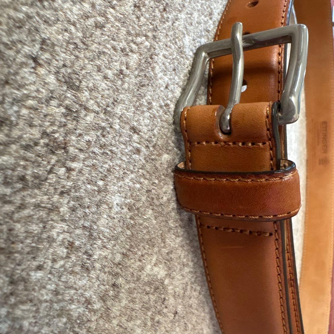 英国王室御用達ETTINGER／エッティンガー　ベルト　ブラウン