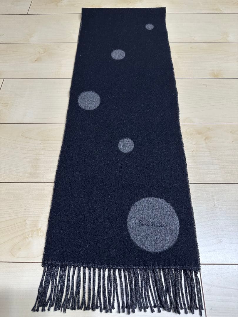 Paul Smith ポール・スミス ドット柄リバーシブルカシミヤマフラーの
