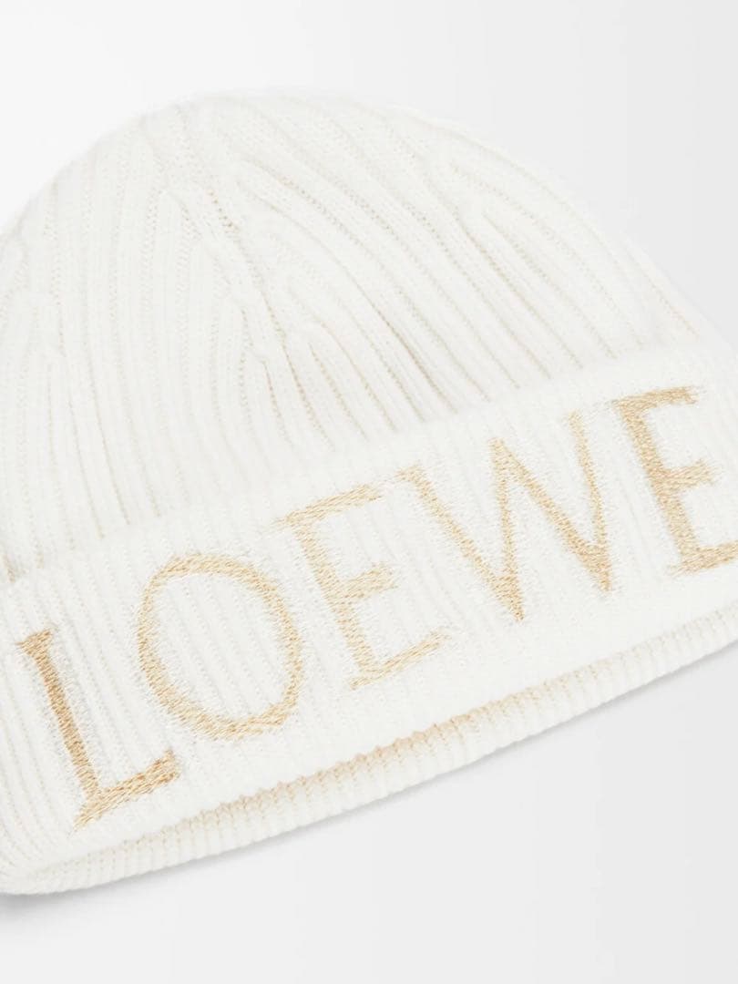 LOEWE ホワイト ニット帽 新品タグ付き