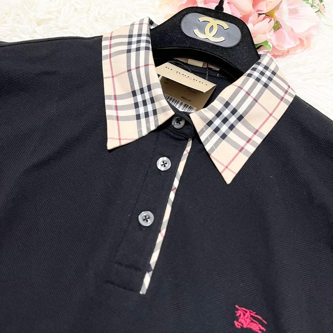 未使用　BURBERRY バーバリー ノバチェック 半袖　刺繍　ポロシャツ　L