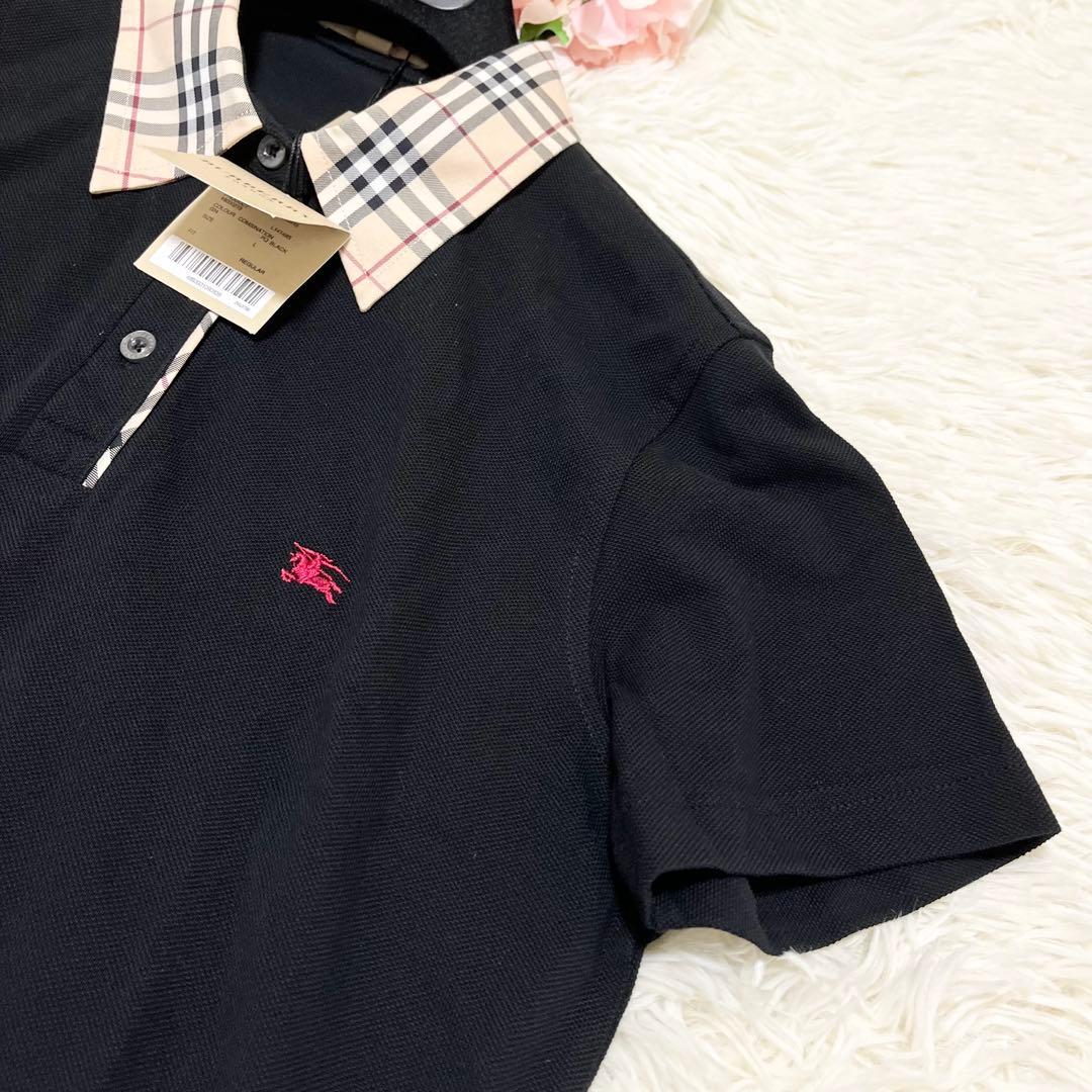 未使用　BURBERRY バーバリー ノバチェック 半袖　刺繍　ポロシャツ　L