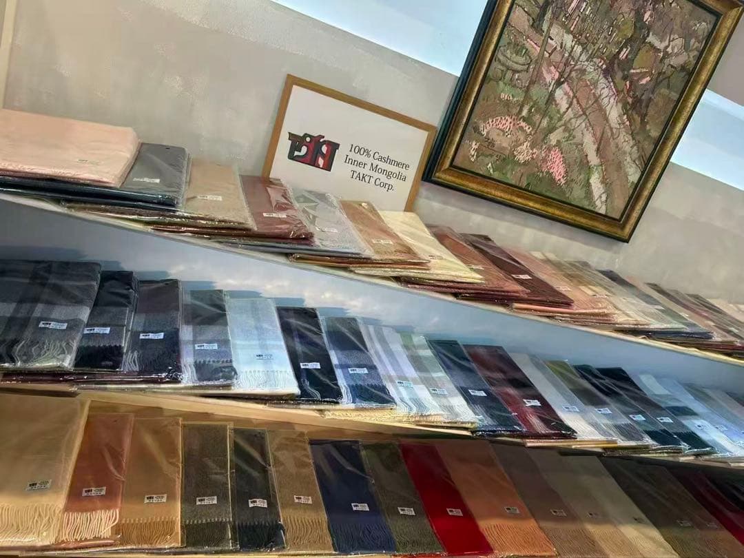 TAKTブラウン フリンジ付きショール