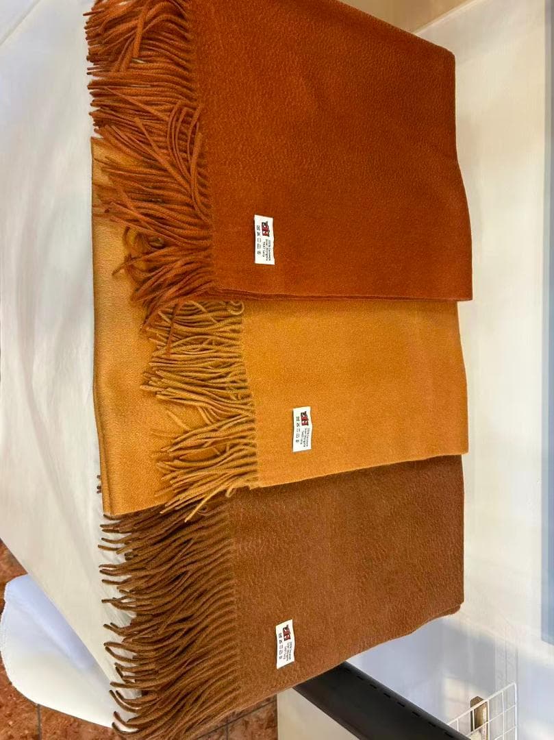 TAKTブラウン フリンジ付きショール