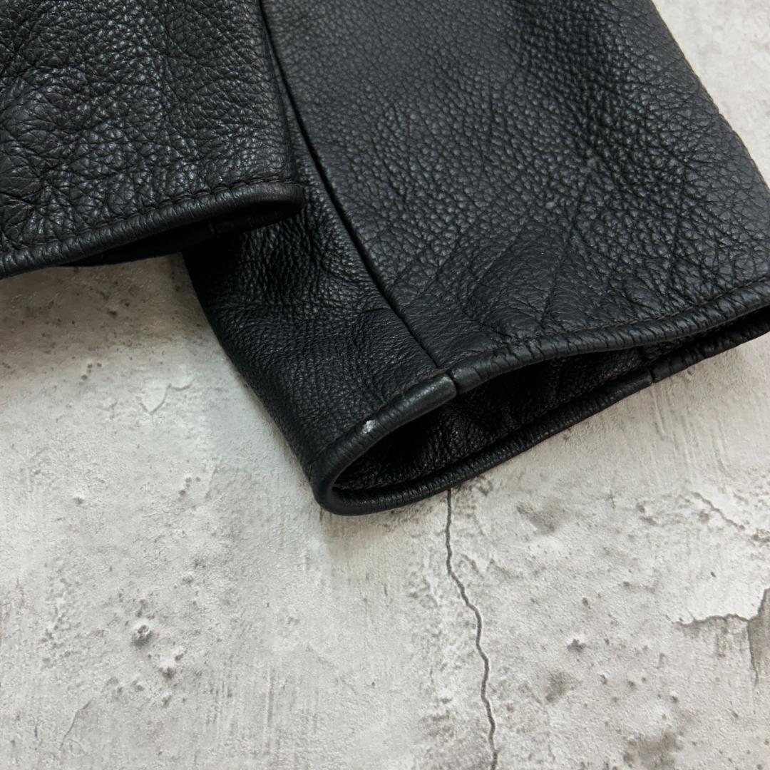 .*.様 DOCKERS　レザージャケット　シングル　本革　古着　ブラック　黒
