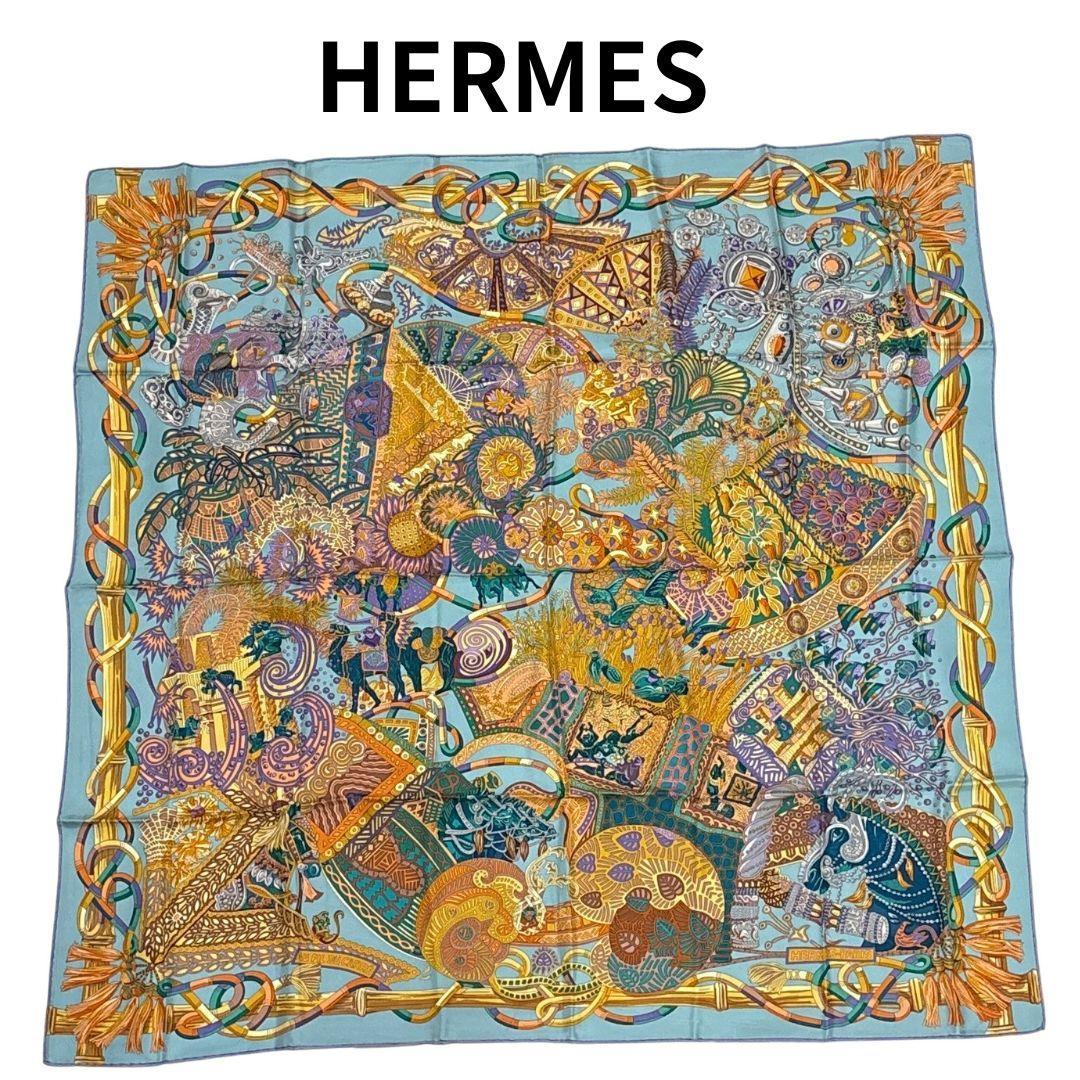 HERMES エルメス カレ90 スカーフ カレの赴くままに CARRE シルクの