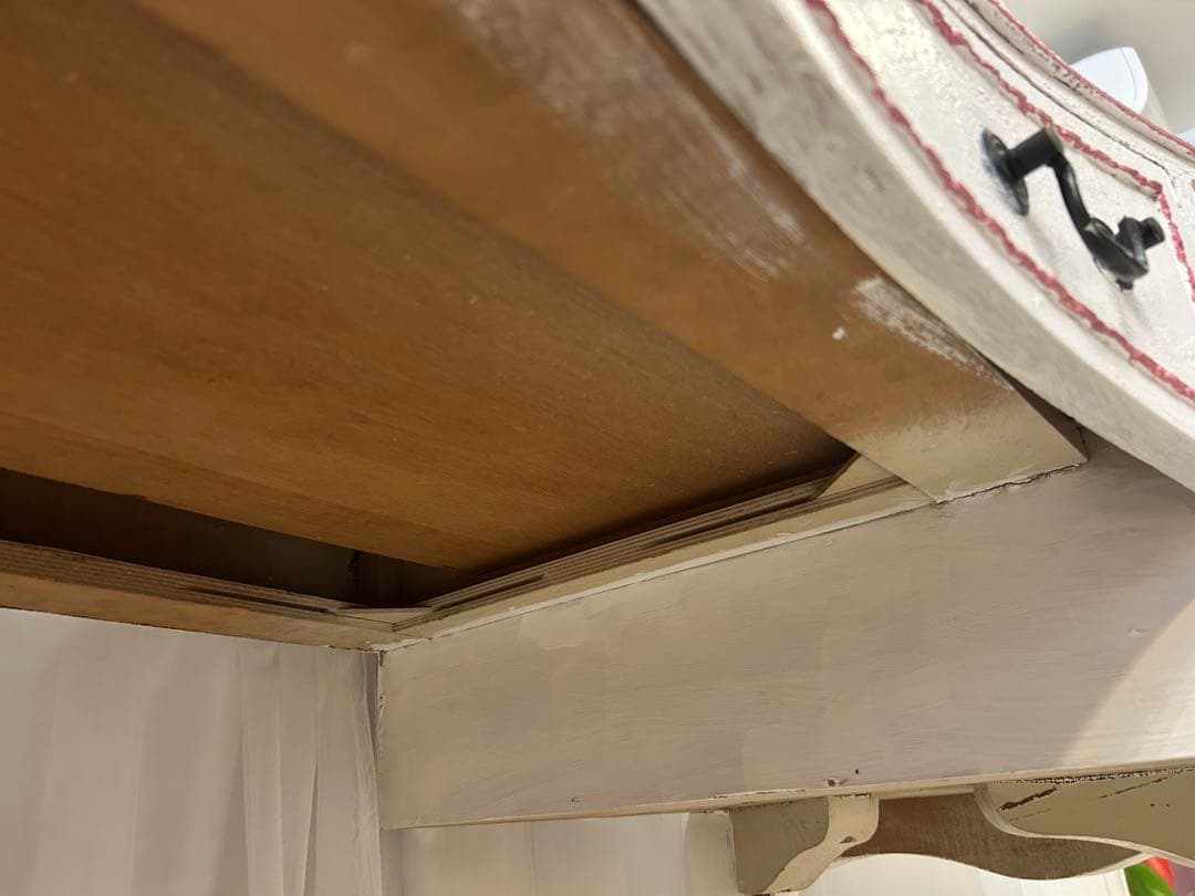 イタリア　ロココ調　アンティーク　デスク　テーブル　学習机　リペイント　一点もの