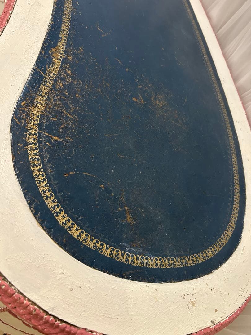 イタリア　ロココ調　アンティーク　デスク　テーブル　学習机　リペイント　一点もの