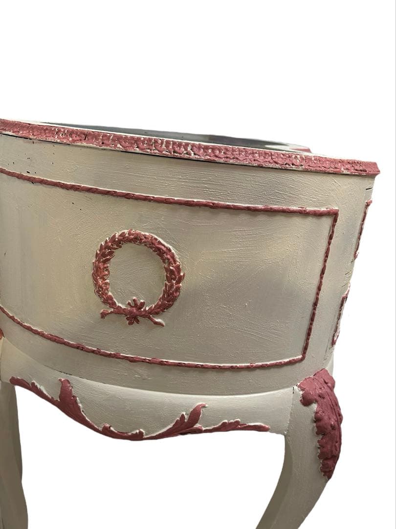 イタリア　ロココ調　アンティーク　デスク　テーブル　学習机　リペイント　一点もの