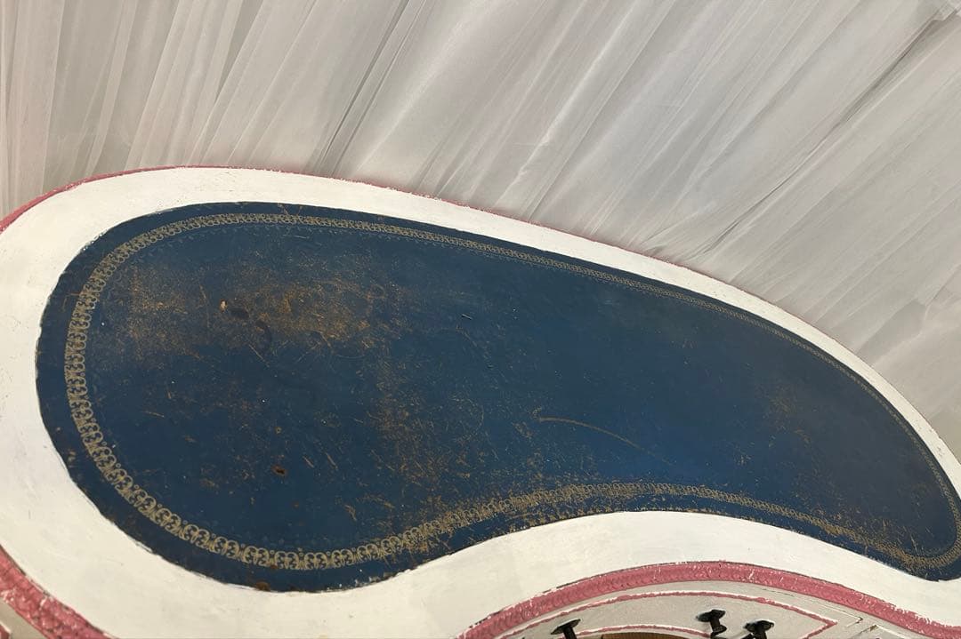 イタリア　ロココ調　アンティーク　デスク　テーブル　学習机　リペイント　一点もの