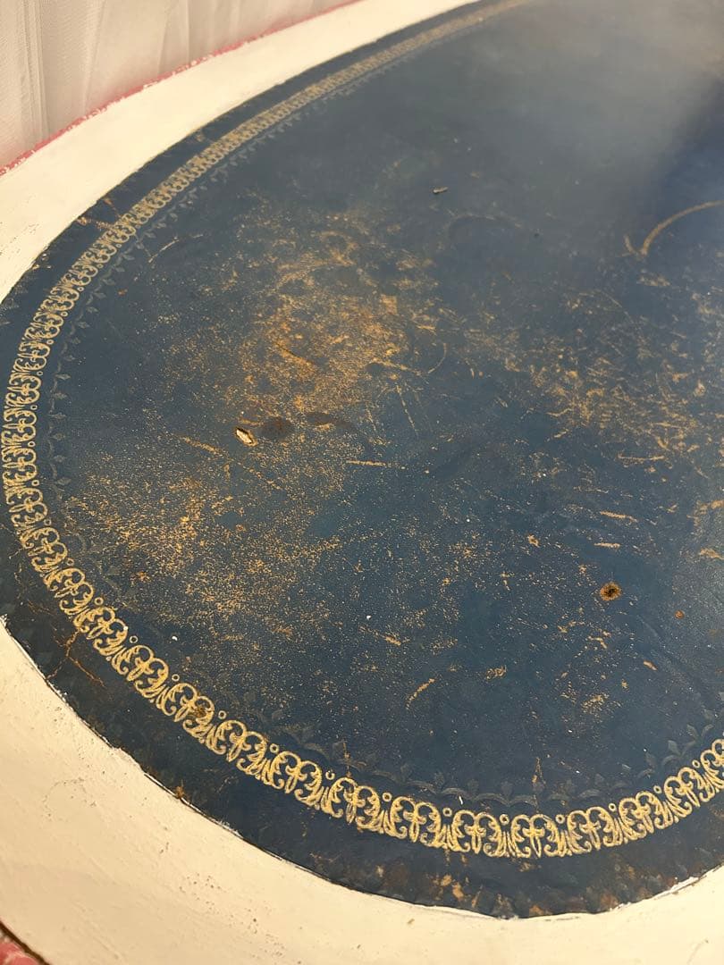 イタリア　ロココ調　アンティーク　デスク　テーブル　学習机　リペイント　一点もの