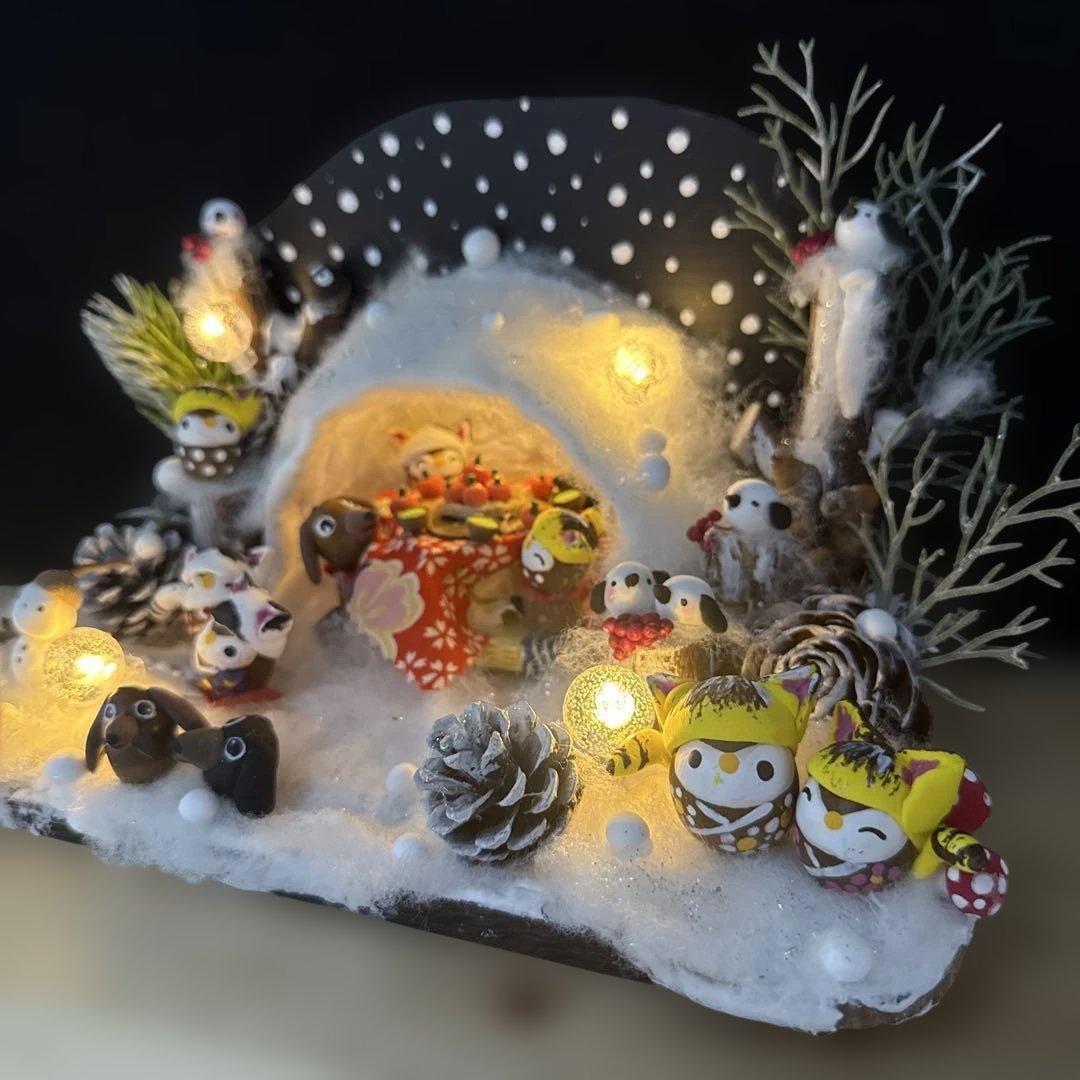 どんぐりアート♡節分オブジェ＆かまくらオブジェ2品♡