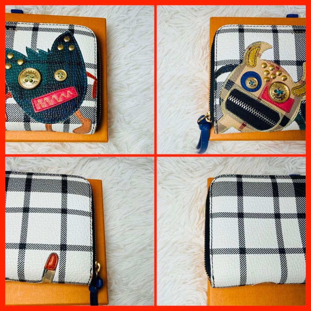 【希少品！】バーバリー 長財布 ラウンドファスナー クリーチャー パッチワーク