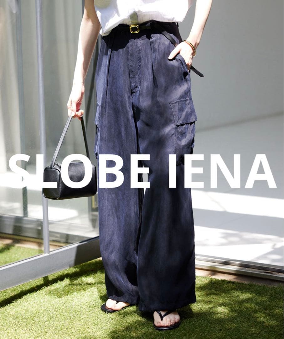 SLOBE IENA スローブイエナ キュプラ カーゴパンツ 38 ネイビー - メルカリ