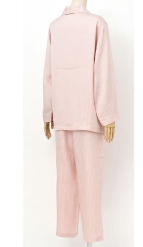 新品タグ付き 高級 睡眠科学 パジャマ ルームウェア サテン ストライプ M