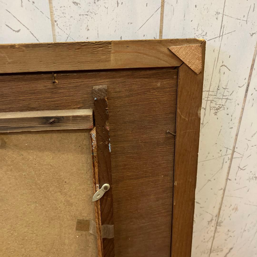 北欧レトロ 白鳥と湖 刺繍画 風景画 絵画 額縁 額装 アート 美術 芸術 飾り