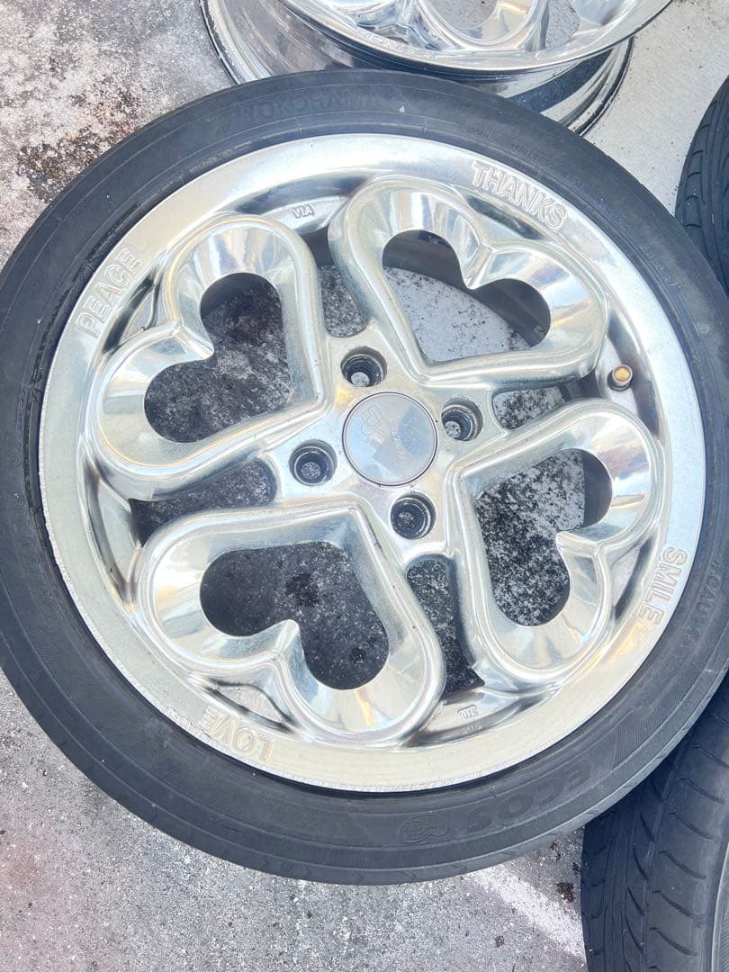 ハート型スポークデザイン 15インチホイールセット JewelHEAR