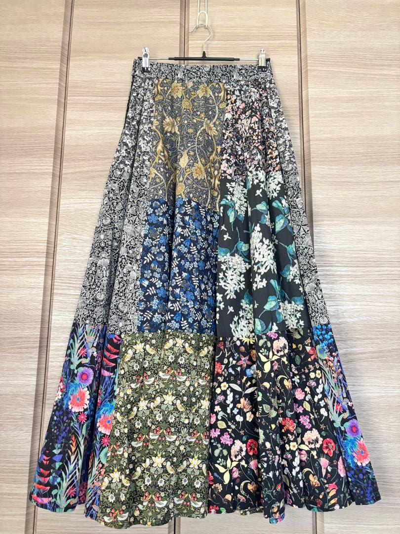 スカート LIBERTY PATCHWORK BLK SKIRT