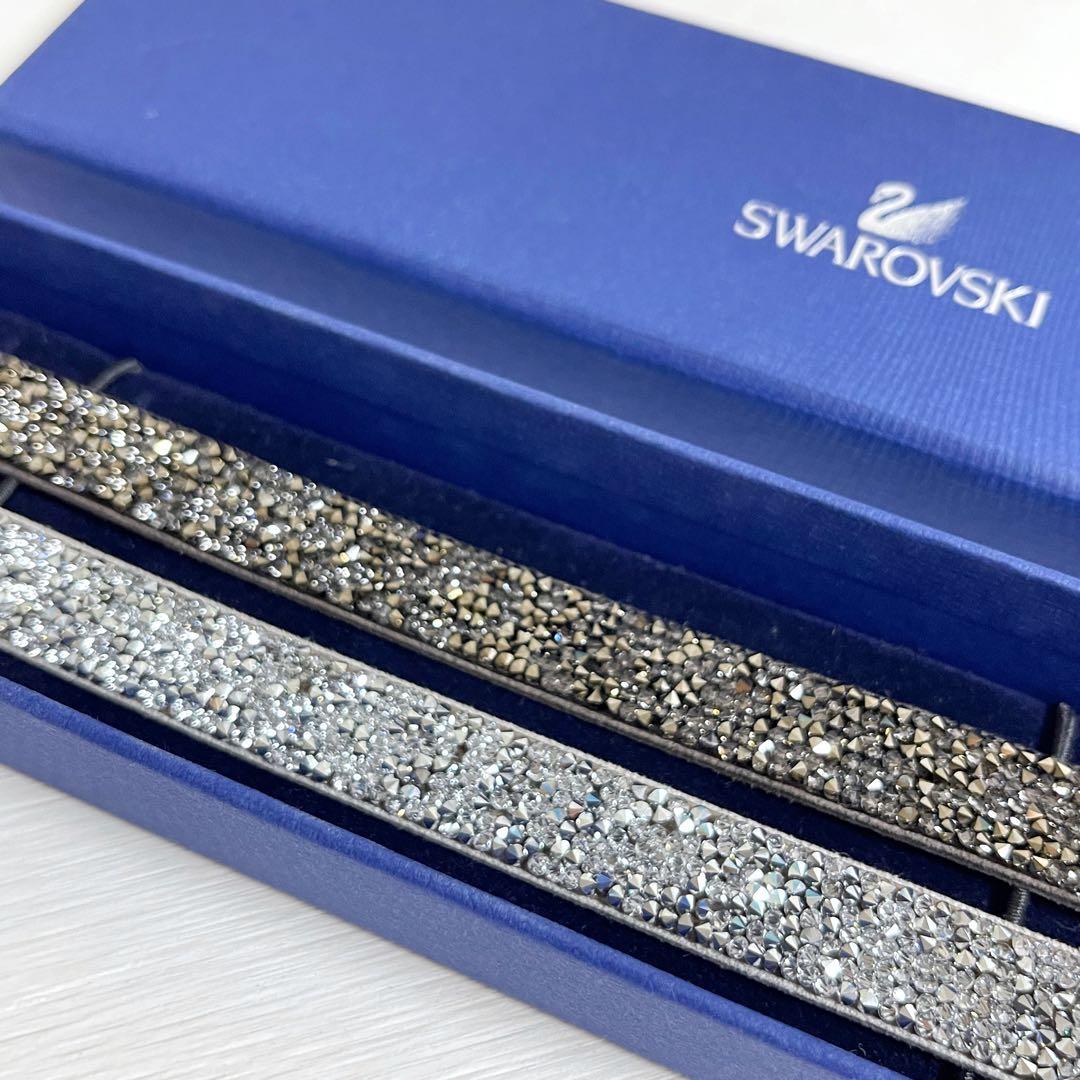 メ*7様 希少【新品】スワロフスキー ブレスレット 2点セット クリスタル レザ