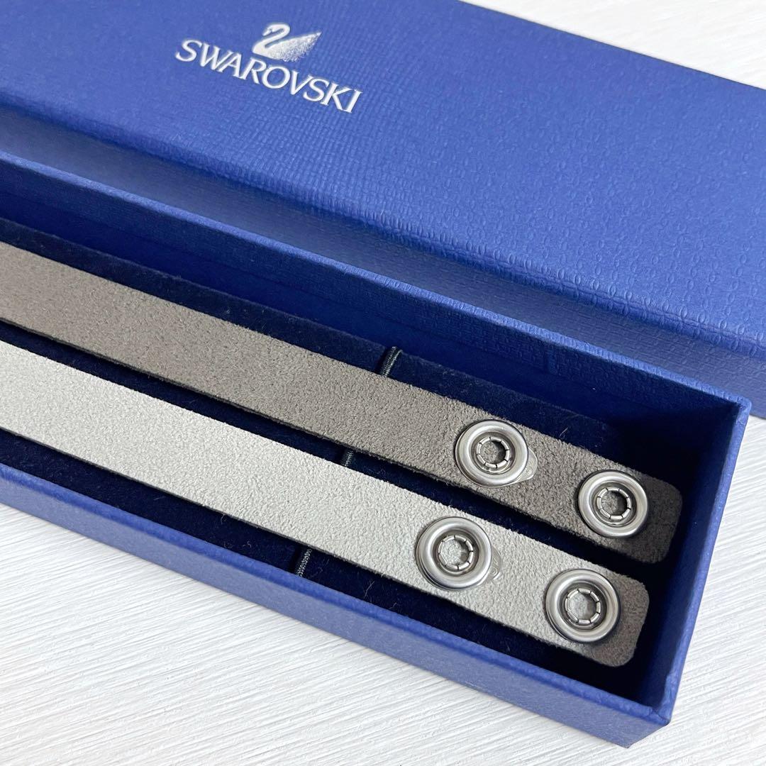 メ*7様 希少【新品】スワロフスキー ブレスレット 2点セット クリスタル レザ