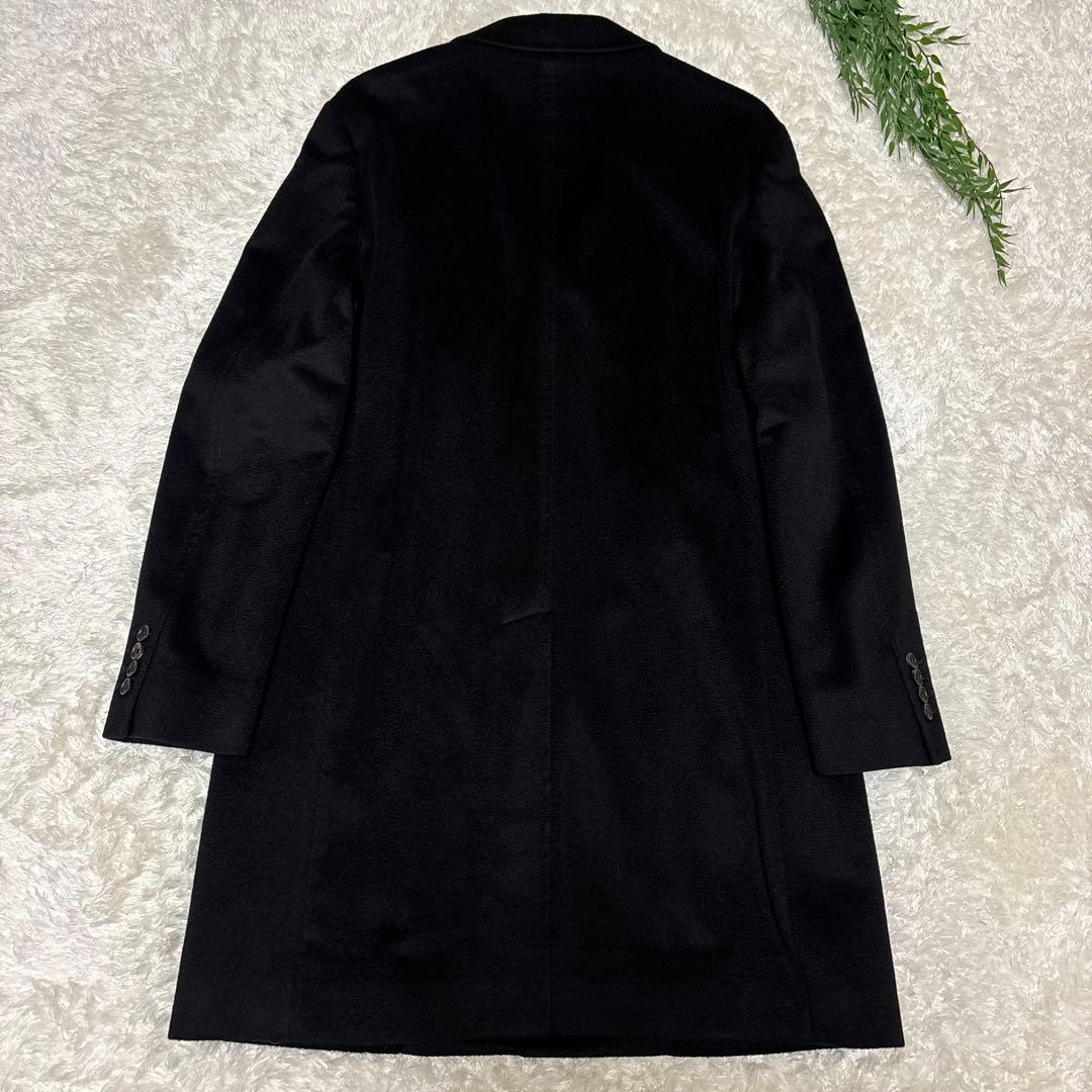 ヒルトン チェスターコート カシミヤ100% ブラック シンプル