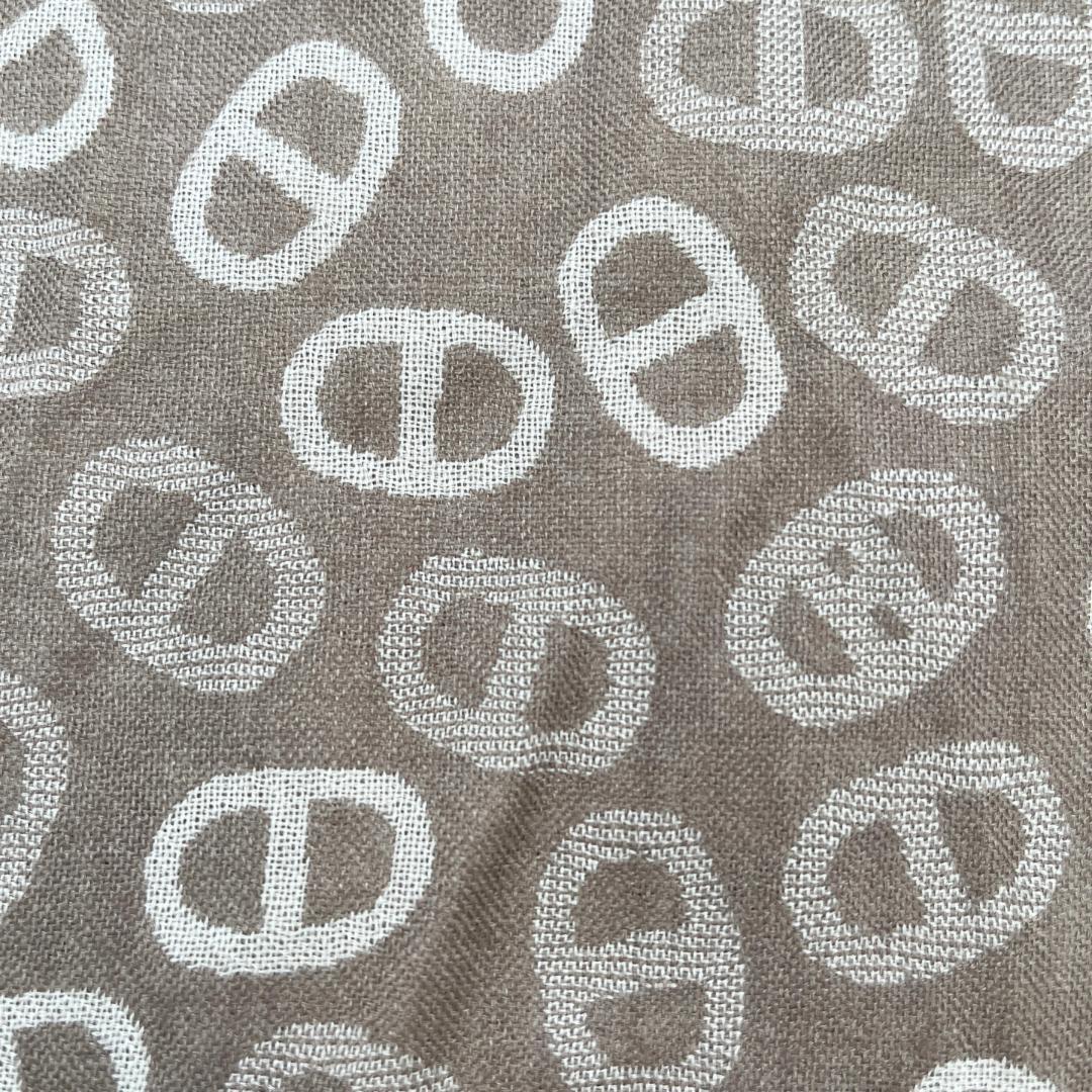 HERMES エルメス シルク シェーヌダンクル ストール ベージュ レディース