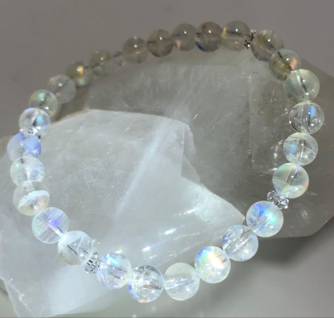 ★純子様★ ホワイトラブラドライト　マダガスカル産 ブレスレット