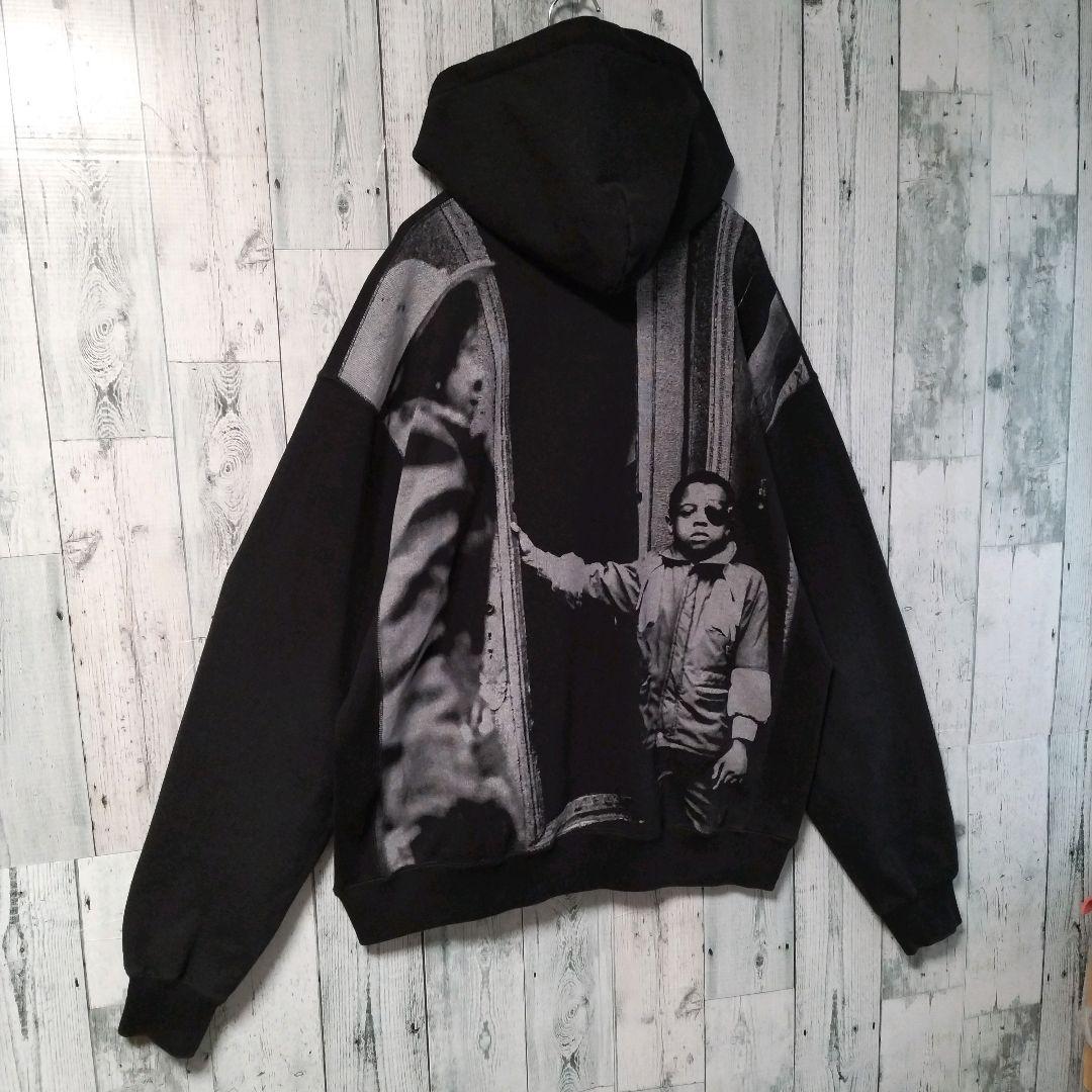 a69【希少XLサイズ】ブラックアイパッチ☆バック全面 ビックロゴ