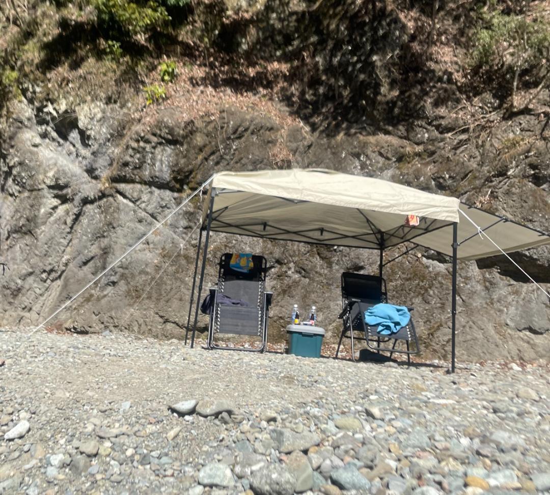 利休テントタープ キャンプ 2.5m 1回のみ使用 ワンタッチ開閉