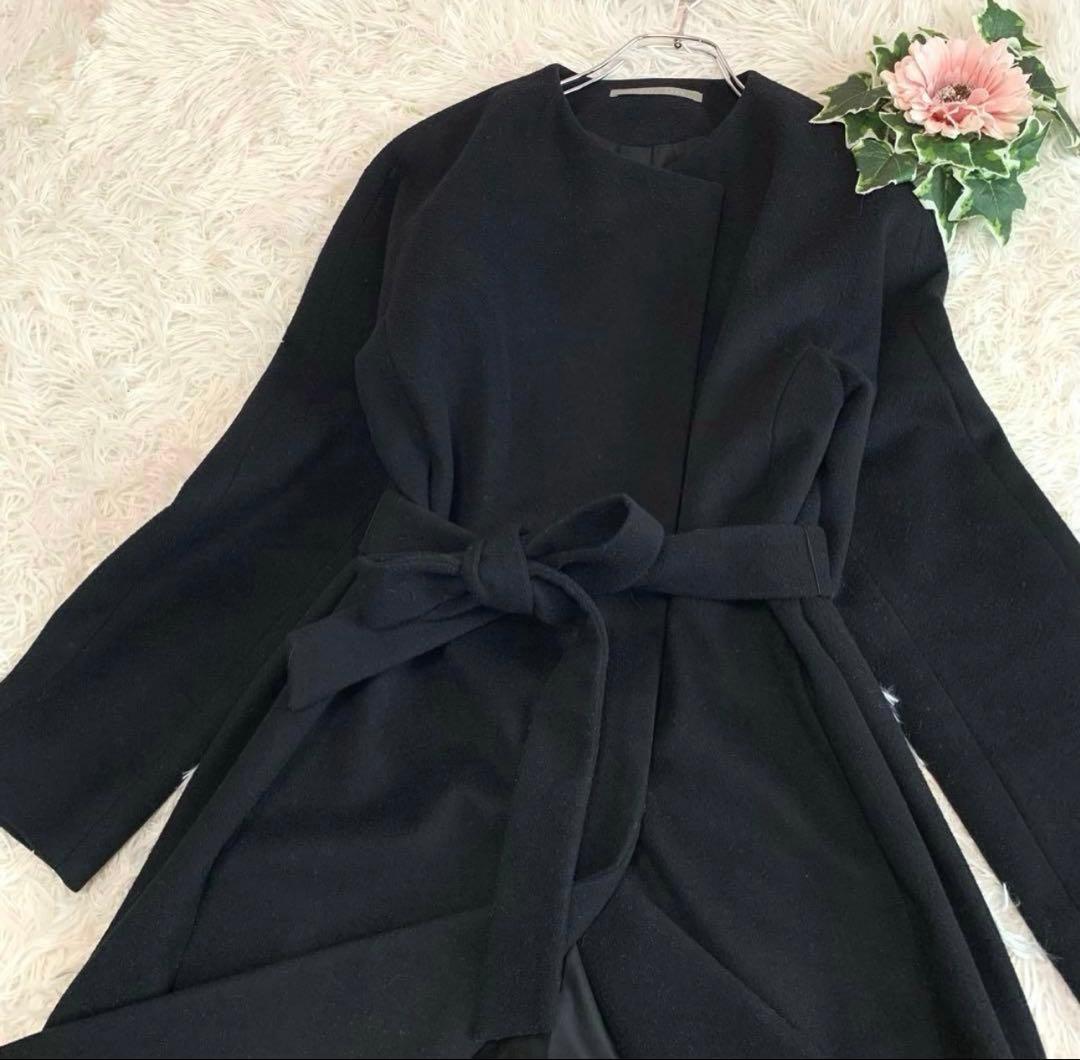 セオリーリュクスSEEK WOOL/MITCHELLロングコート黒36/日本製 - メルカリ