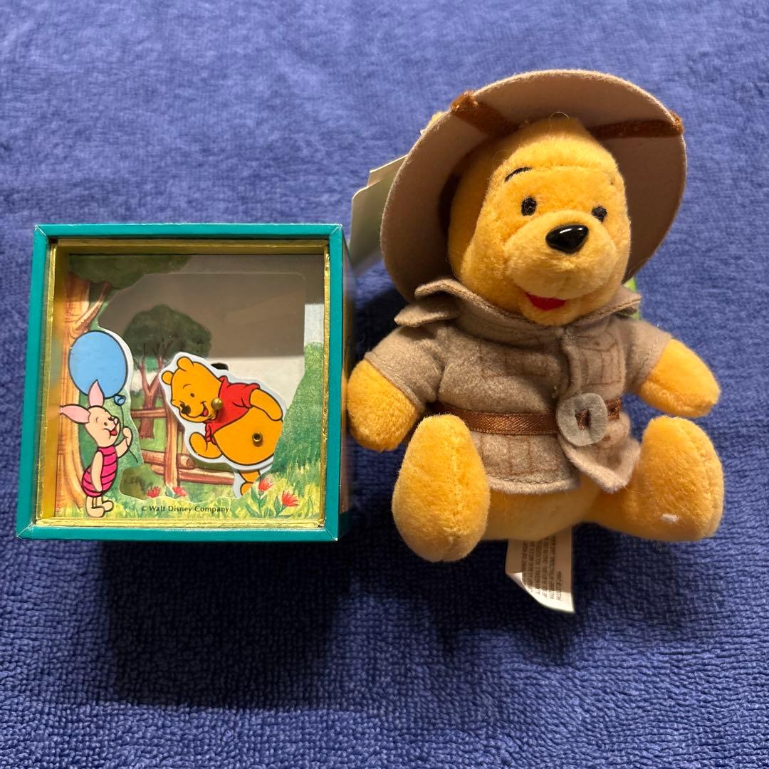 ディズニー くまのプーさん ①オルゴール Sankyo ②キー付ぬいぐるみ
