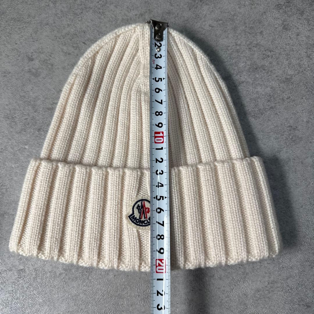 極美品！MONCLER モンクレール　 ホワイトベージュ　ニットキャップ