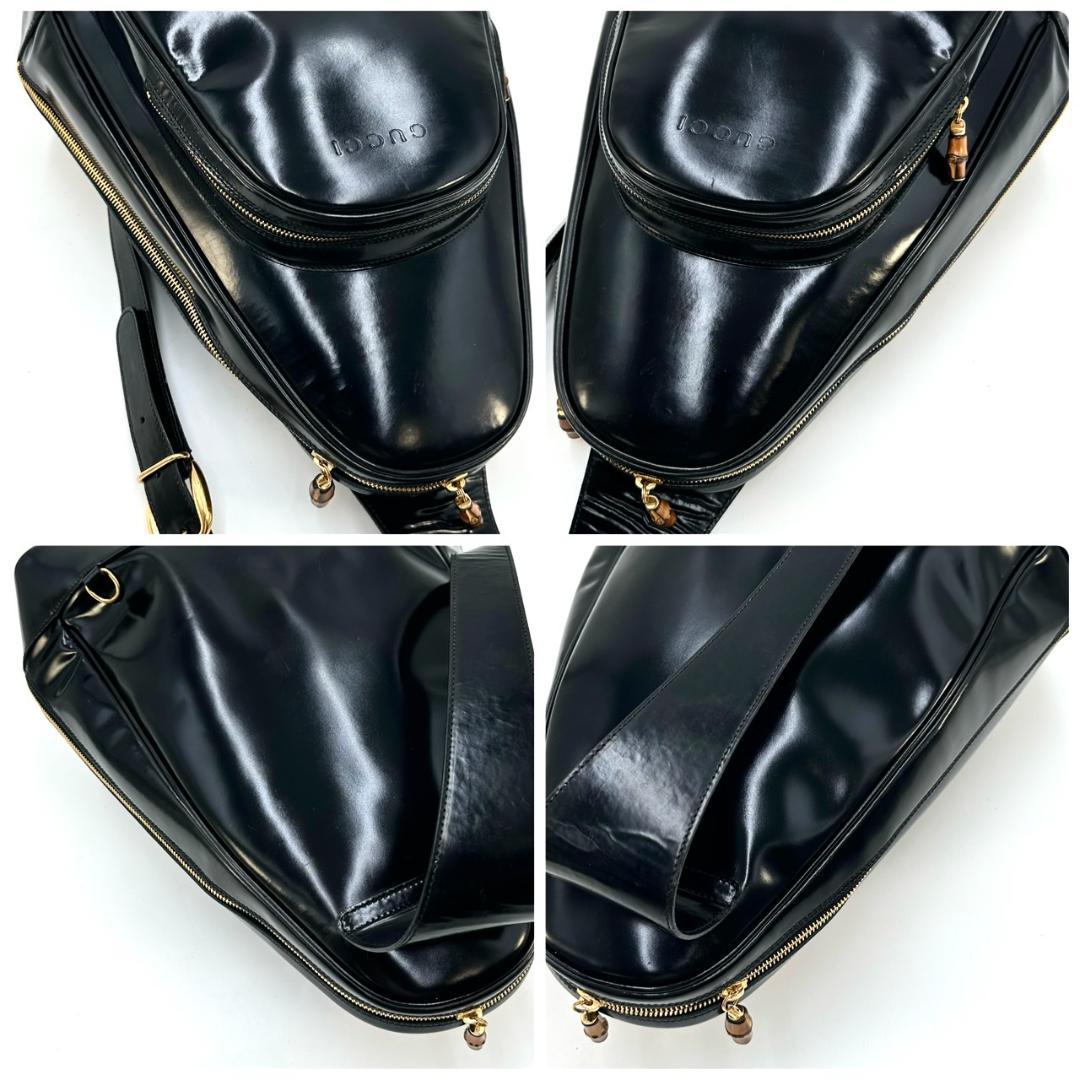 GUCCI グッチ ショルダーバッグ ボディバッグ レザー ブラック バンブー