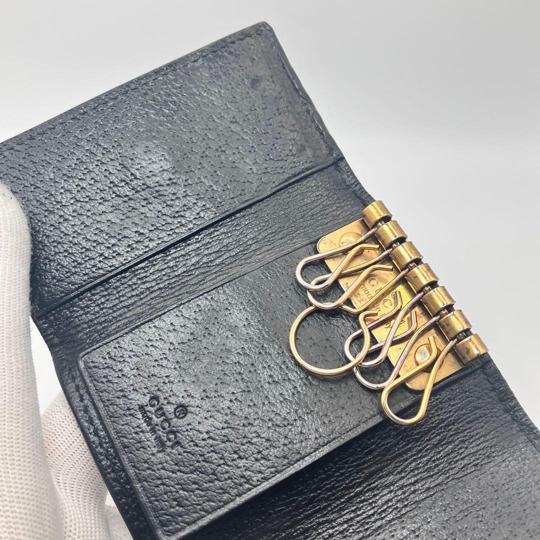 ず*ー様 ☆美品☆ GUCCI キーケース ブラック 蜂 bee 6連アニマリエ