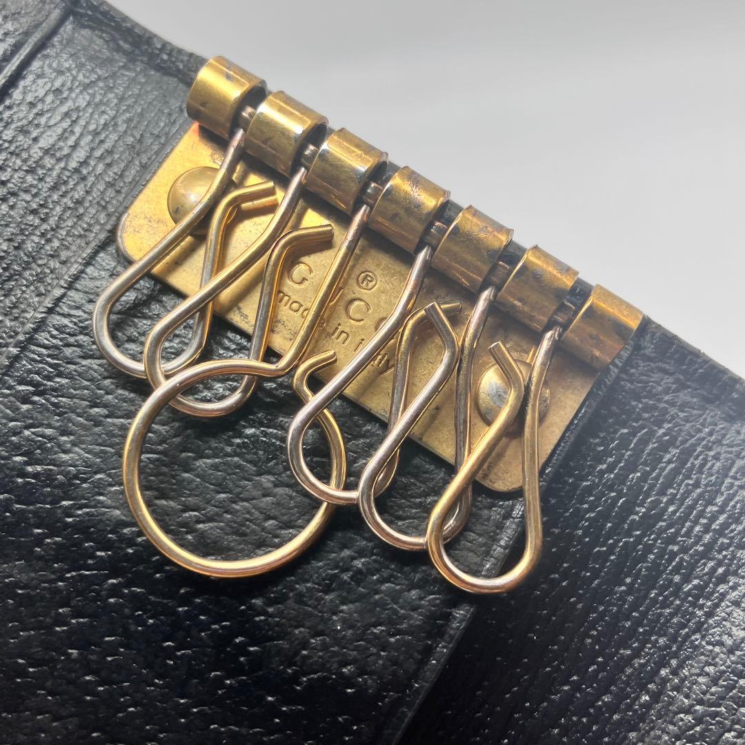 ず*ー様 ☆美品☆ GUCCI キーケース ブラック 蜂 bee 6連アニマリエ