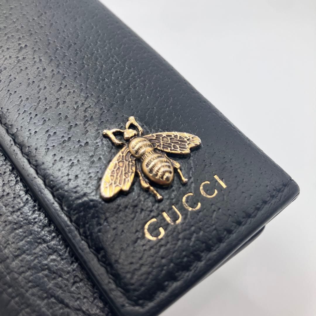 ず*ー様 ☆美品☆ GUCCI キーケース ブラック 蜂 bee 6連アニマリエ