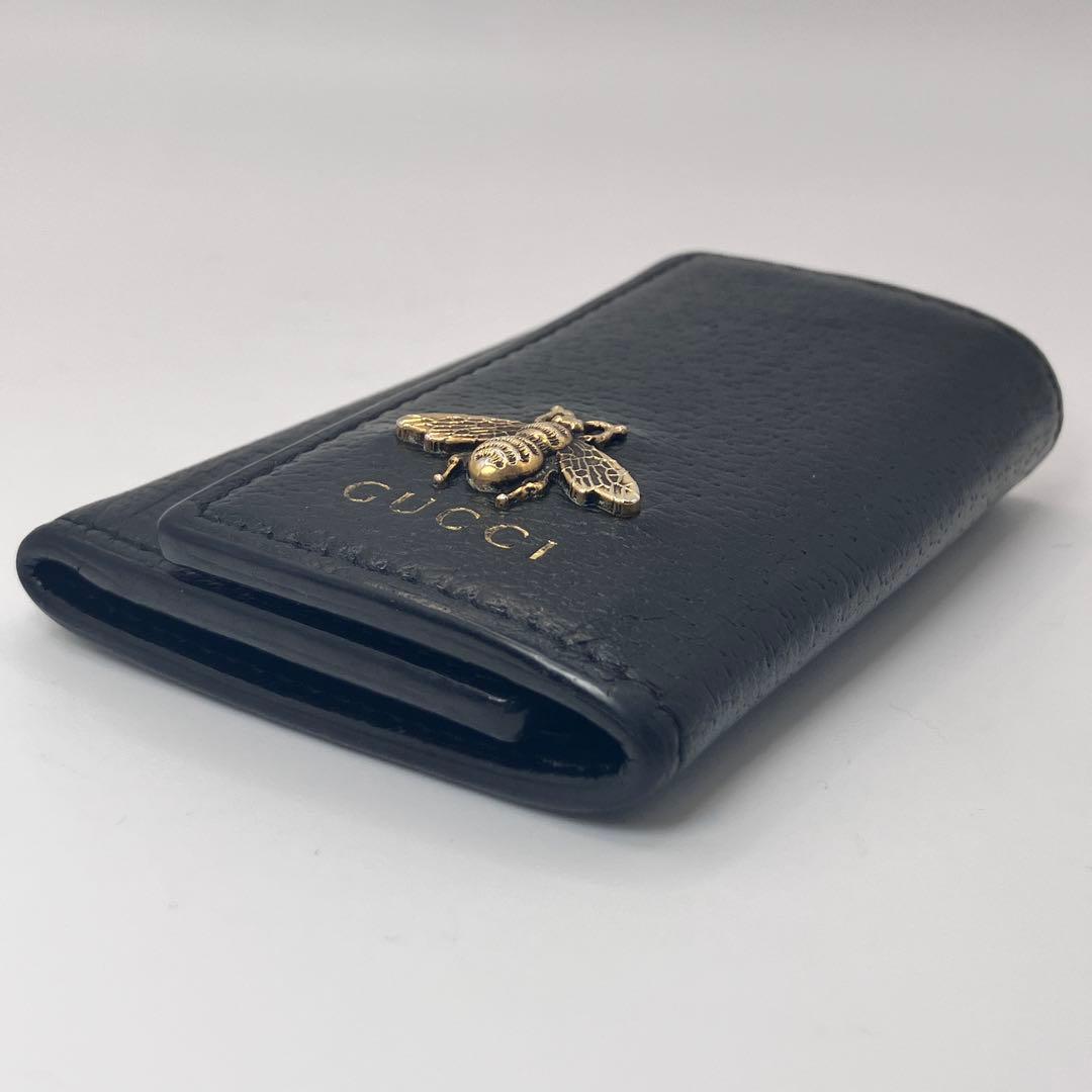 ず*ー様 ☆美品☆ GUCCI キーケース ブラック 蜂 bee 6連アニマリエ