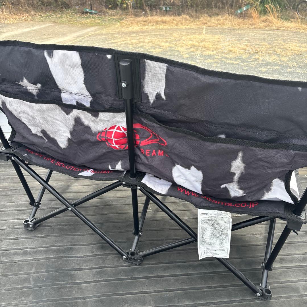 希少　Coleman BEAMS ハラコ柄 ダブルローチェア　アウトドアチェア