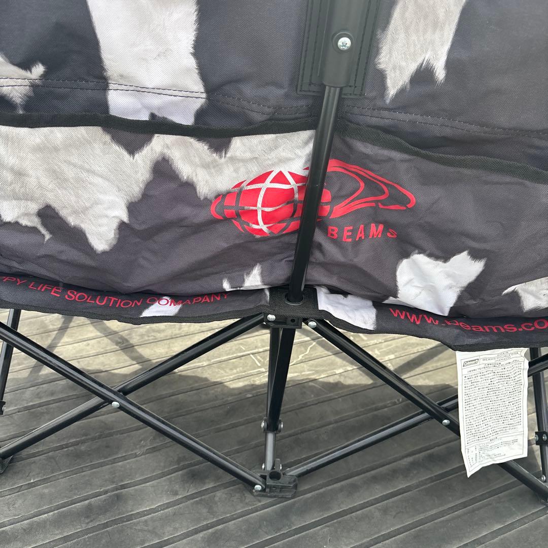 希少　Coleman BEAMS ハラコ柄 ダブルローチェア　アウトドアチェア