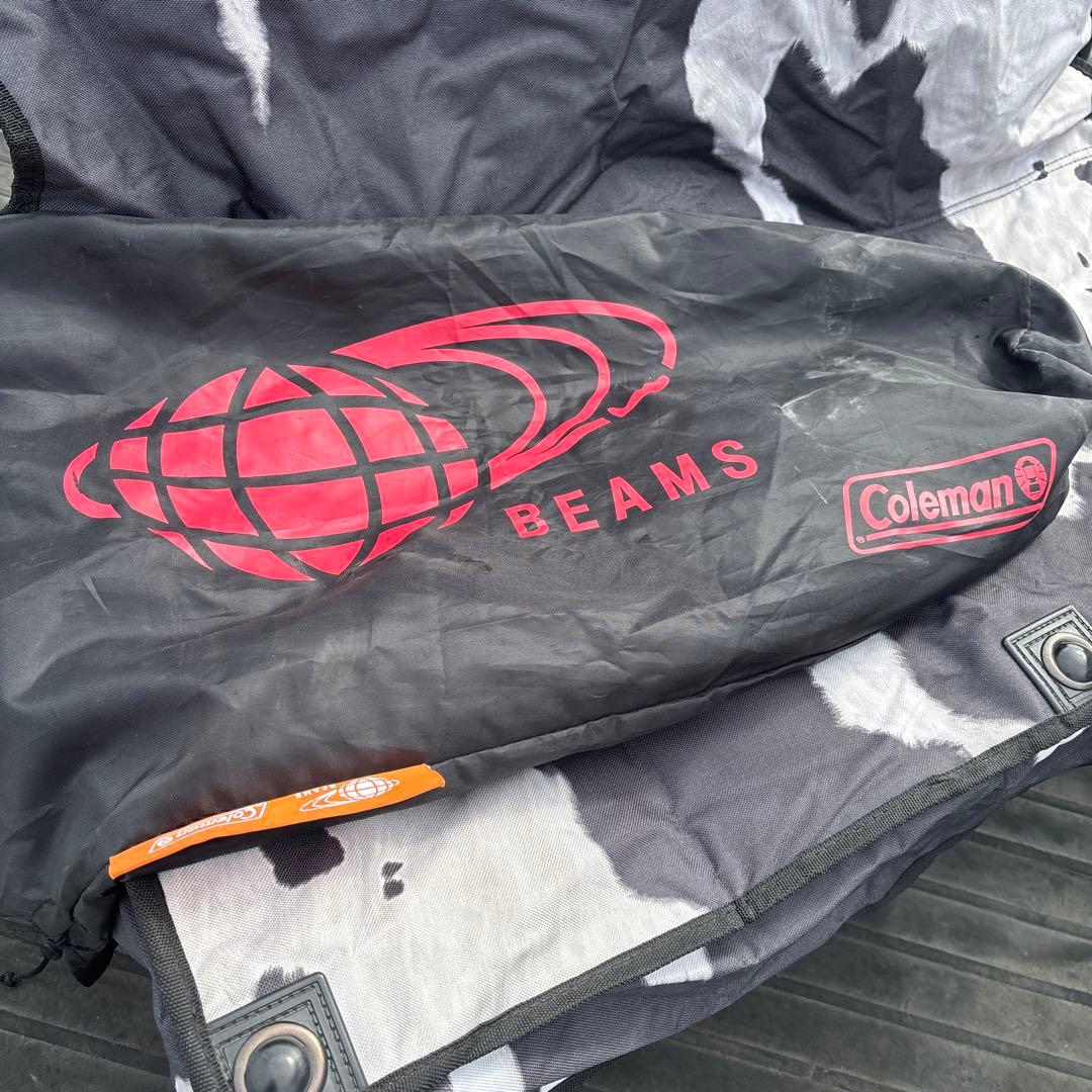希少　Coleman BEAMS ハラコ柄 ダブルローチェア　アウトドアチェア