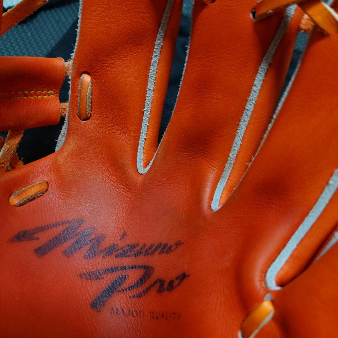 ※ひー ミズノプロ硬式グローブ内野手用オレンジ日本製ジャイアンツ坂本モデル