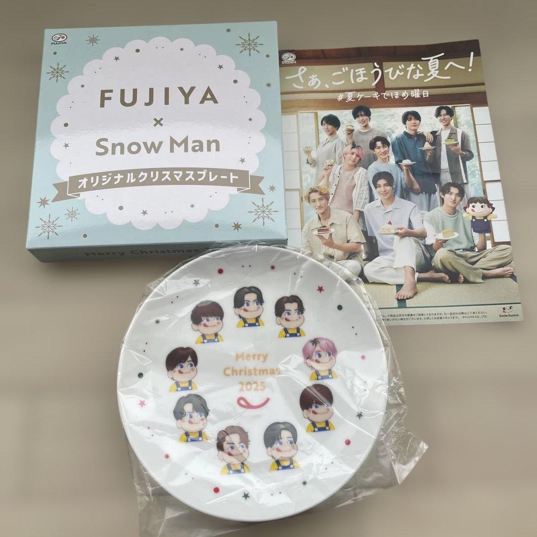 不二家 SnowMan ケーキ 皿 オリジナル クリスマス プレート 2025
