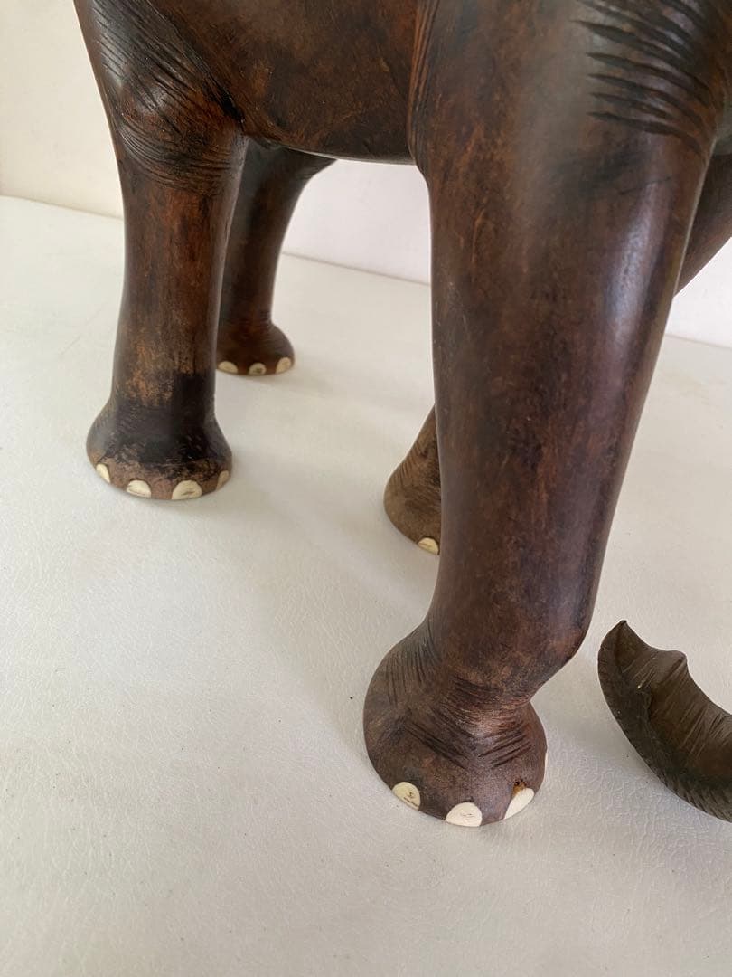 木製 象 置物 30cm 特大