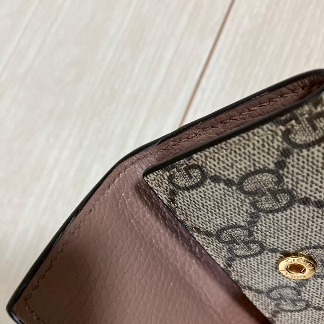 GG ピンク ベージュレザーキーケース